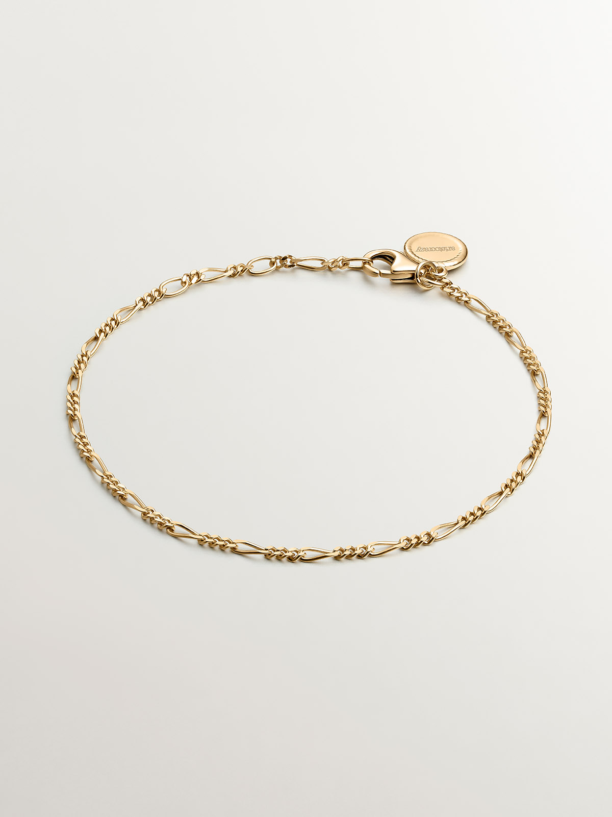 Gold-plated silver Figaro chain bracelet
