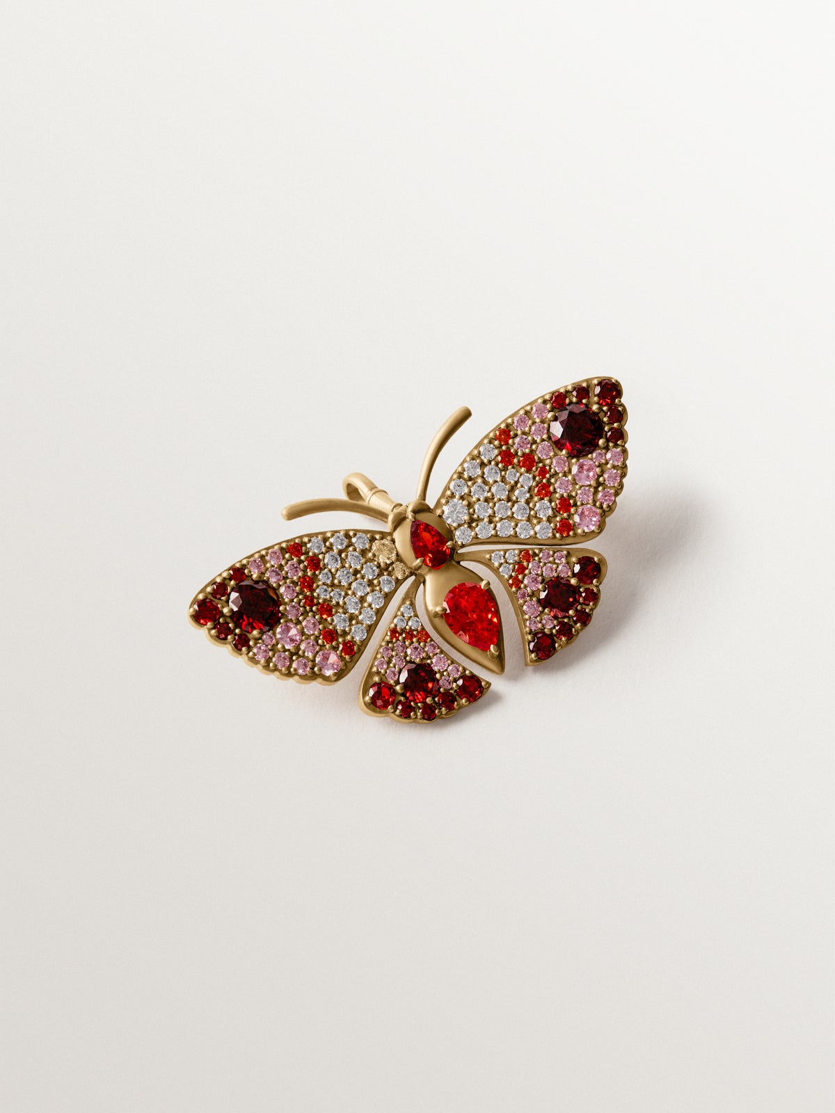Brooch-charm with crystals and insect shape