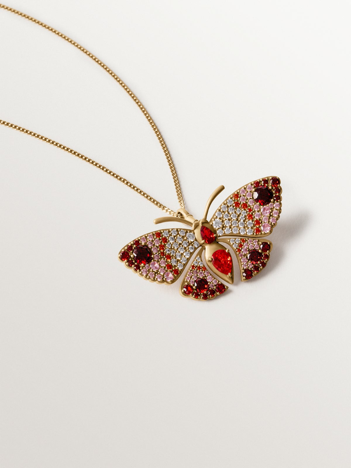 Brooch-charm with crystals and insect shape