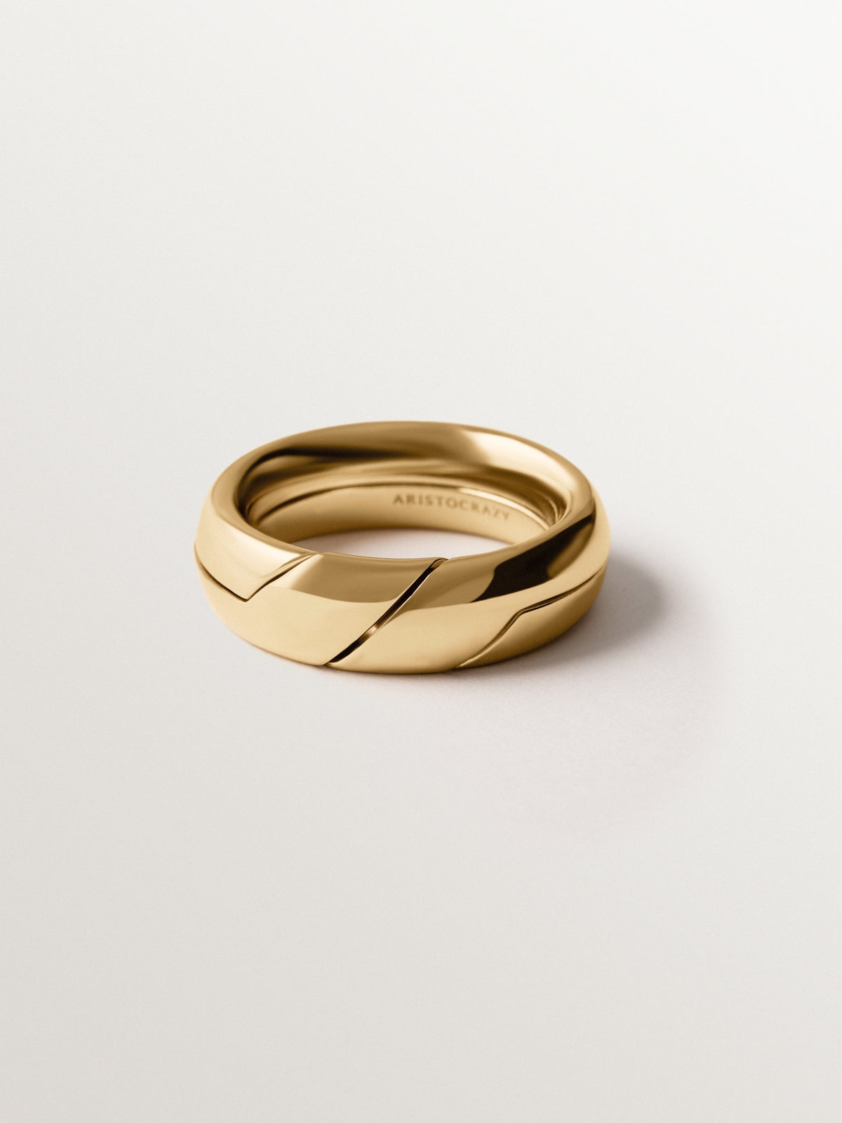 Yellow gold-plated gimmel ring