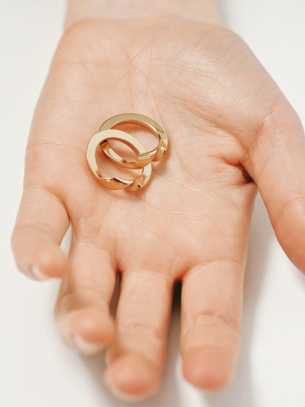 Yellow gold-plated gimmel ring