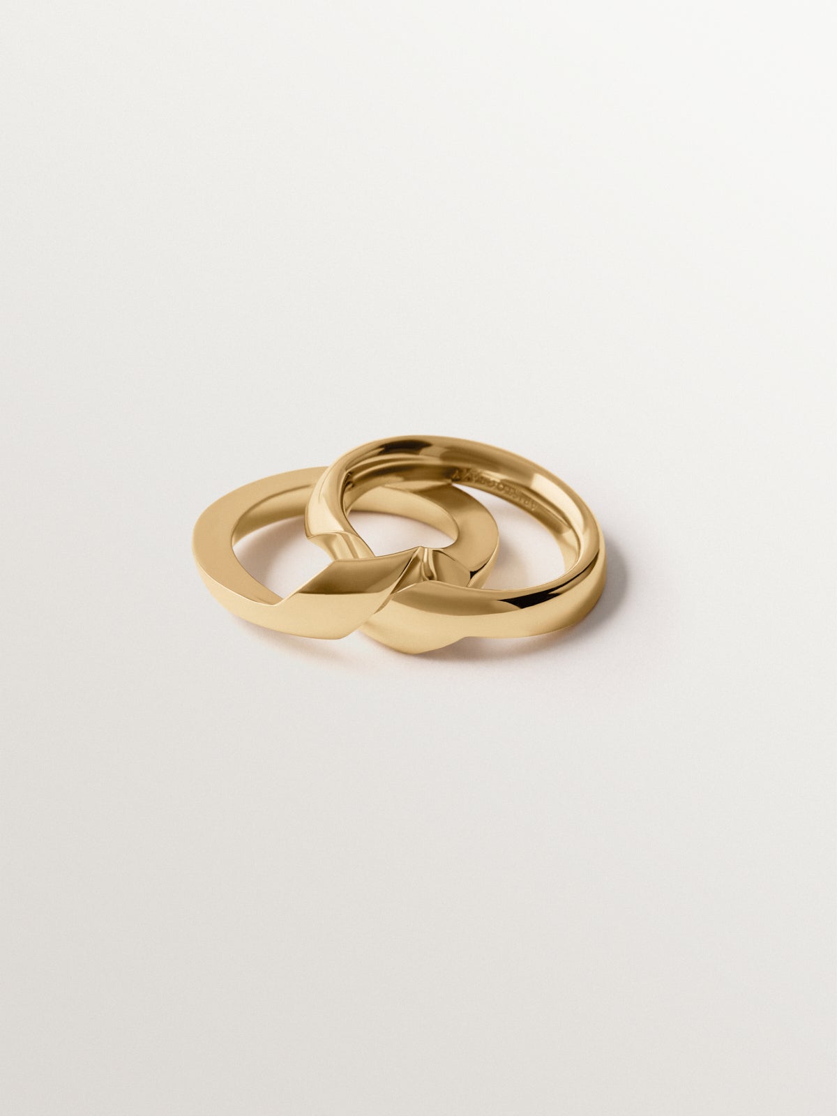 Yellow gold-plated gimmel ring