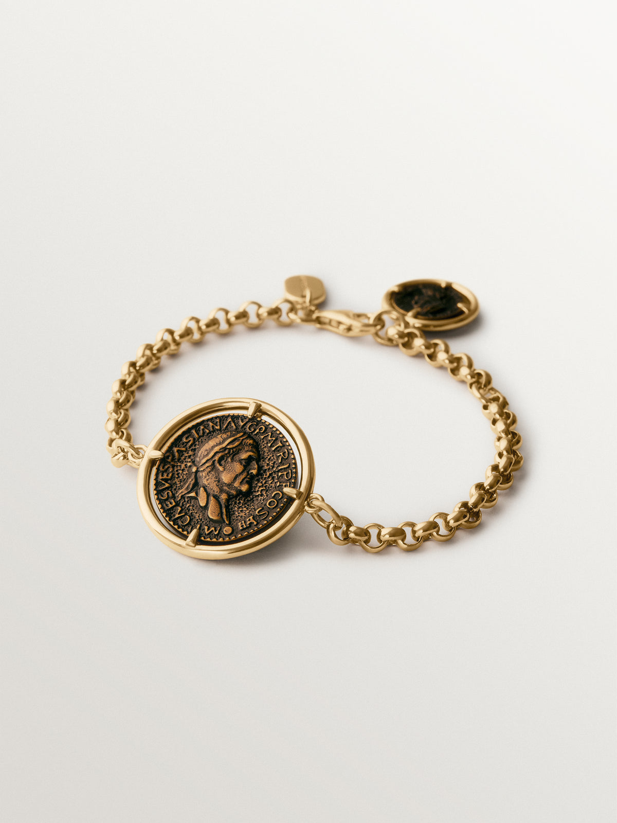 18K yellow gold-plated bracelet with coin