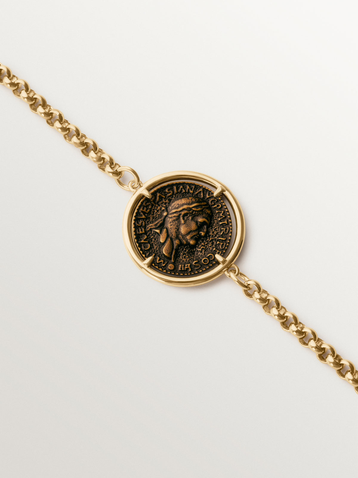 18K yellow gold-plated bracelet with coin