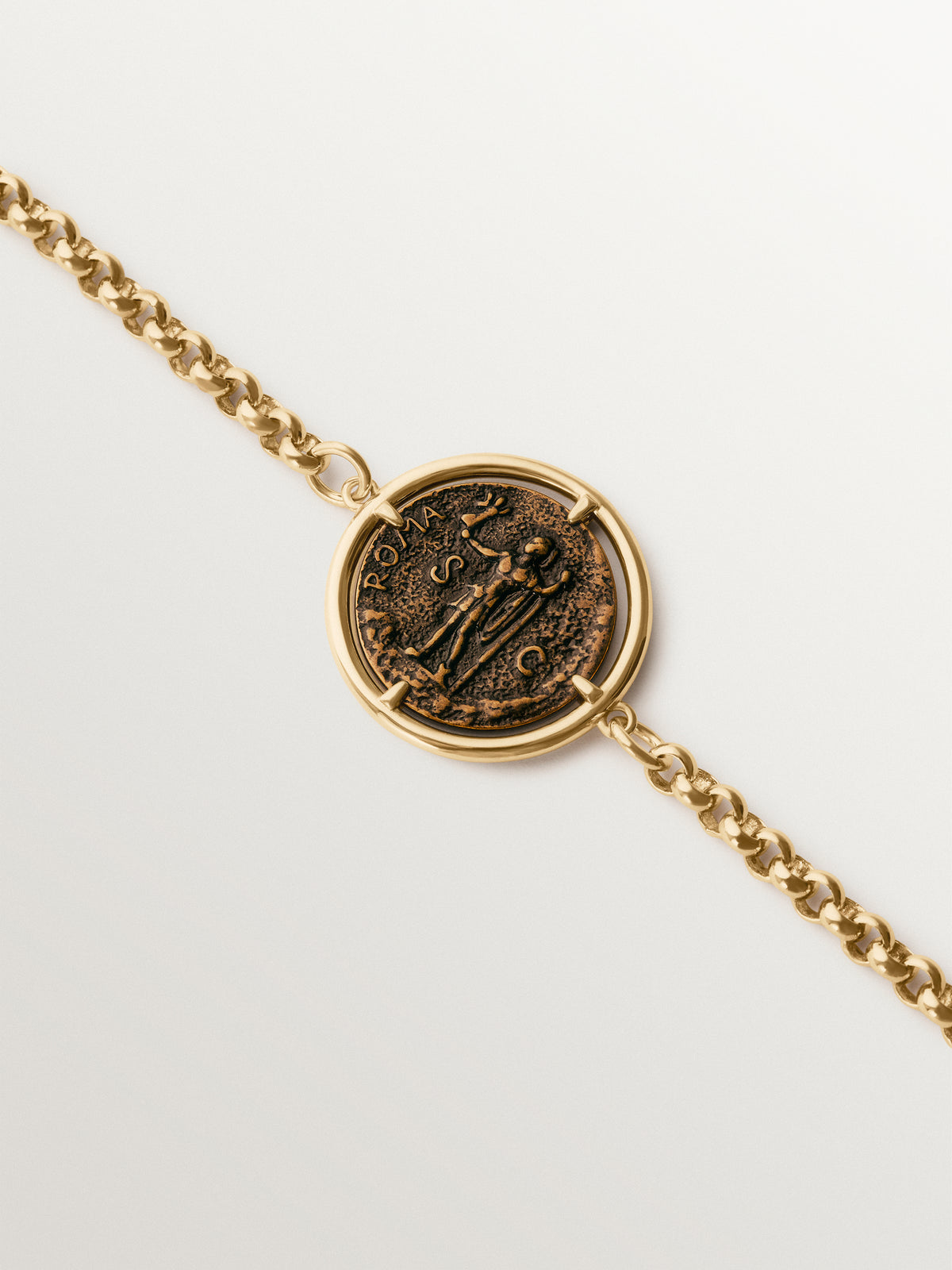18K yellow gold-plated bracelet with coin