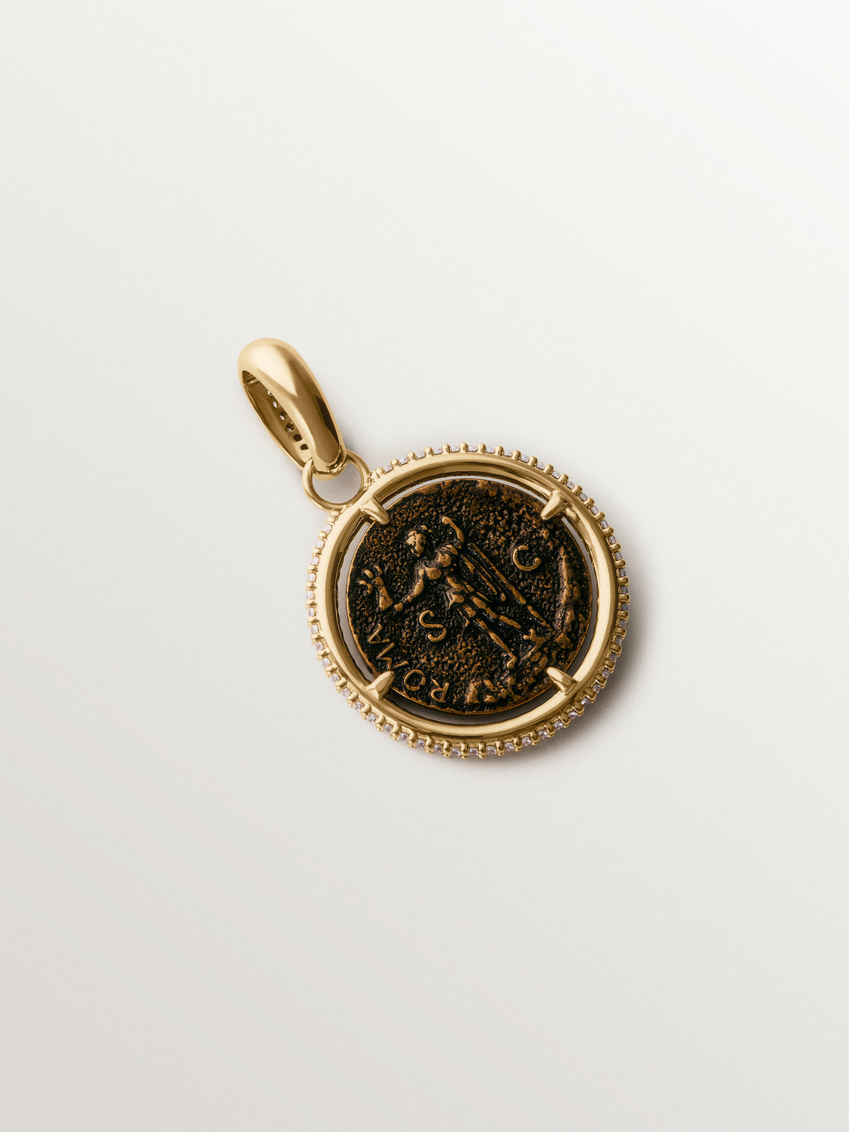 18K yellow gold-plated charm with coin