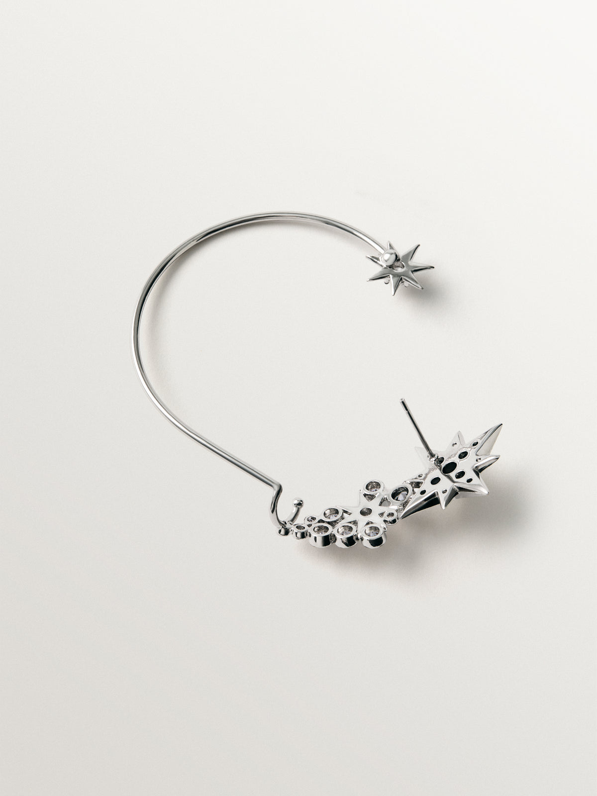 Two-tone ear cuff with crystals and stars