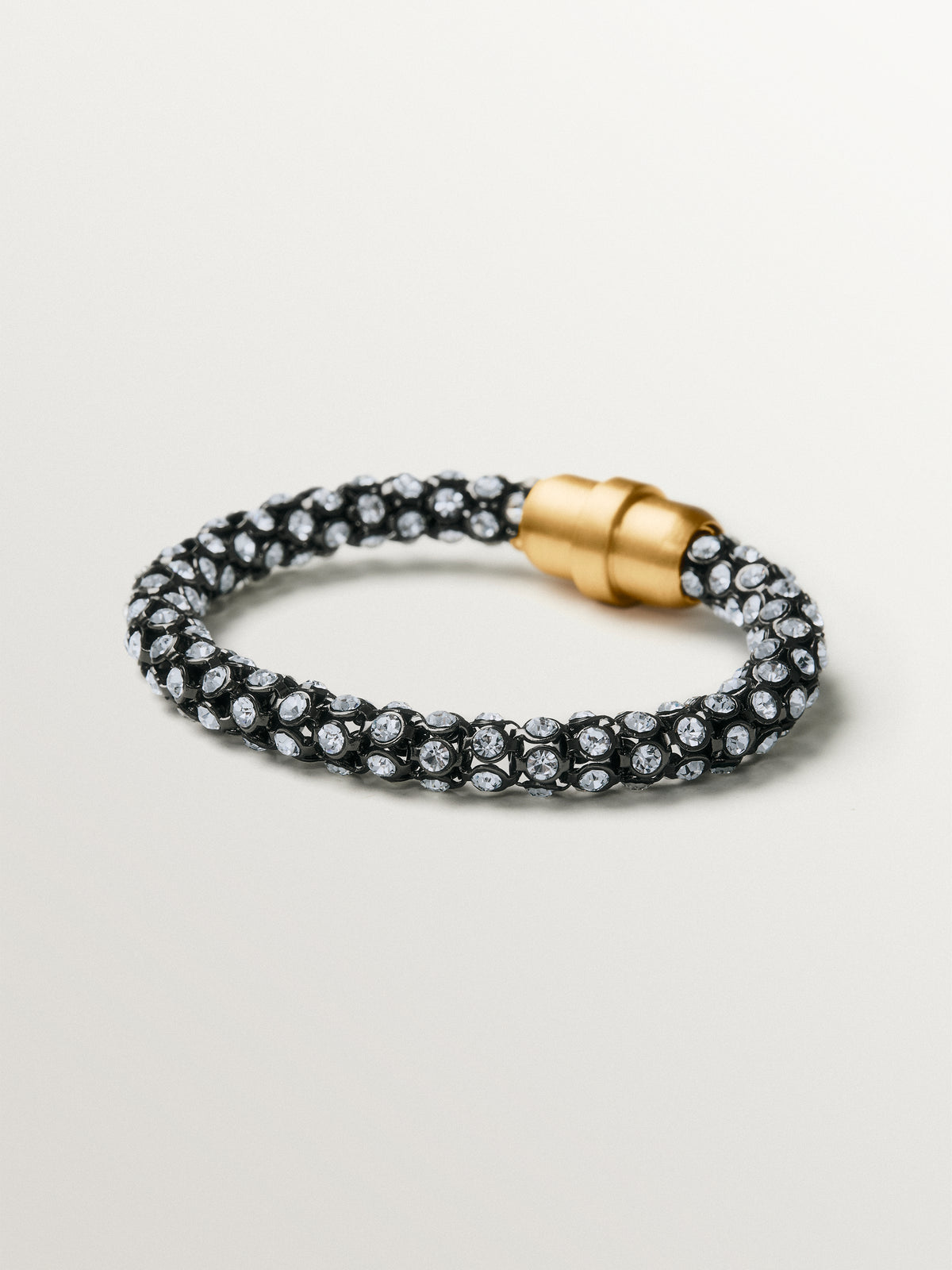 Tube-shaped bracelet with crystals