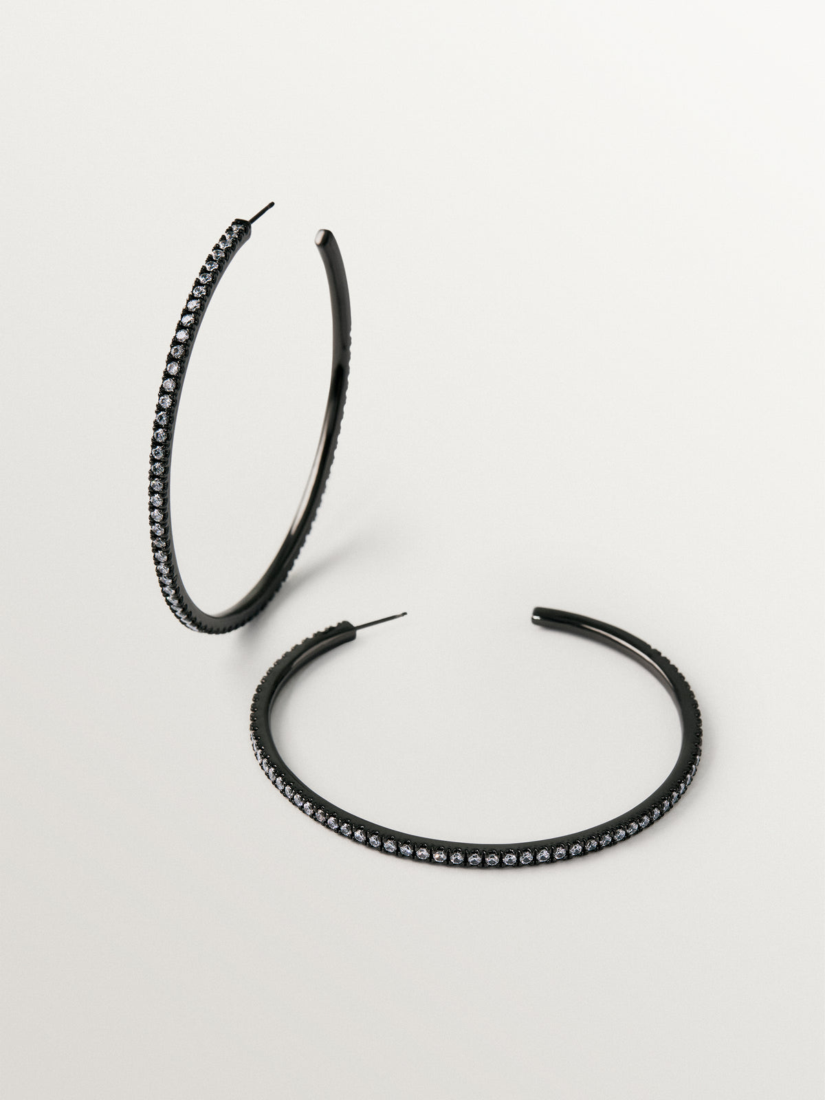 Large hoop earrings with crystals