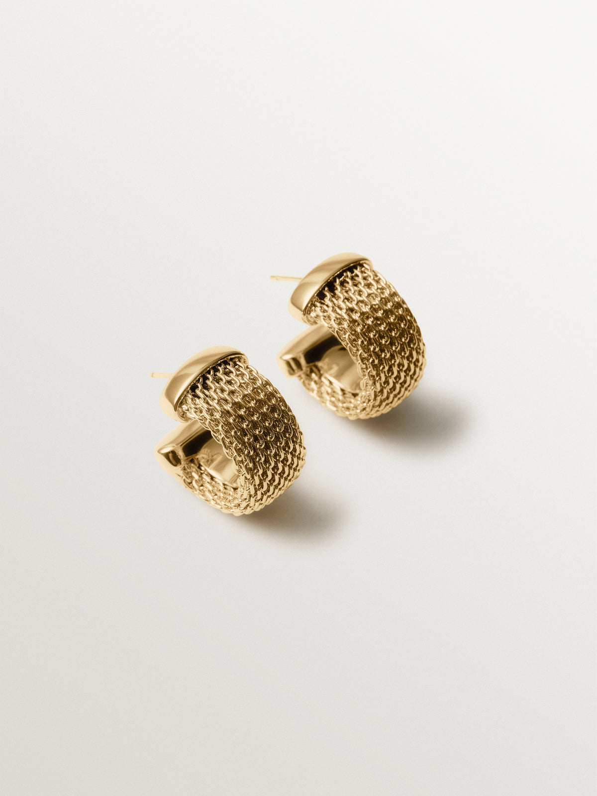 18K yellow gold-plated mesh earrings