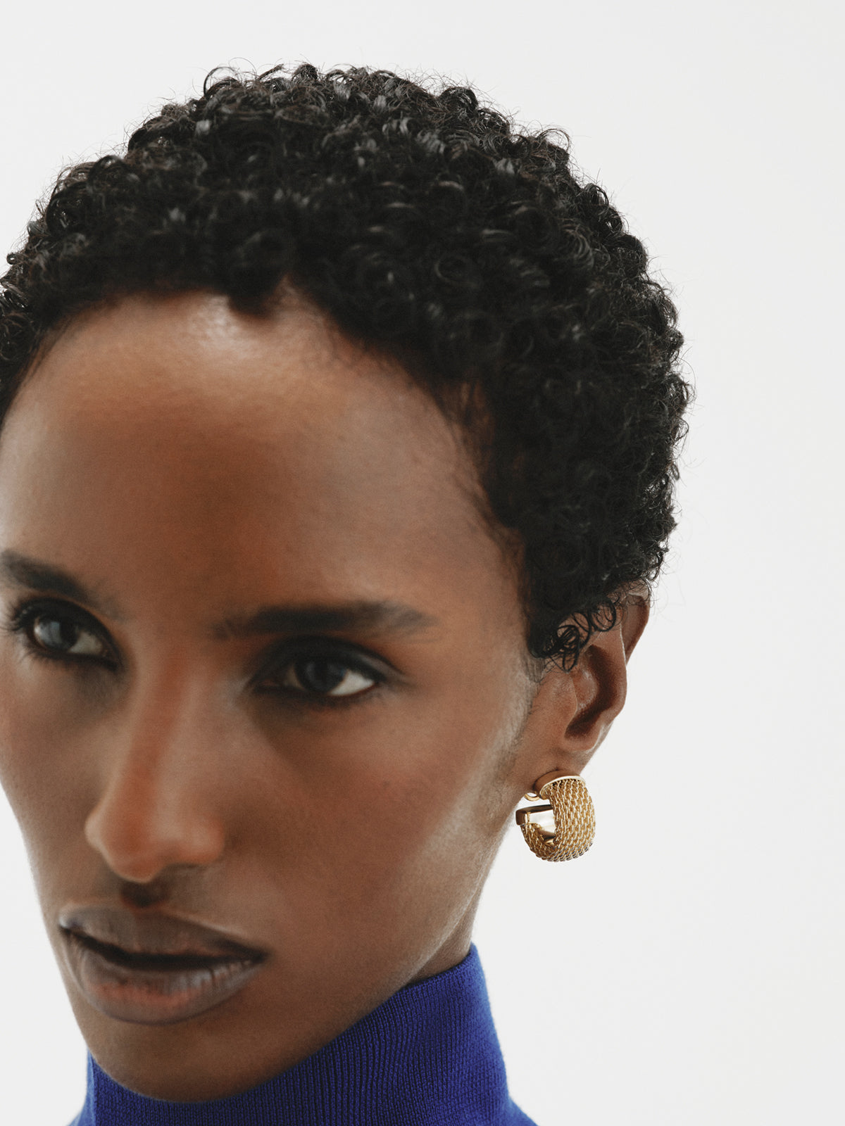 18K yellow gold-plated mesh earrings