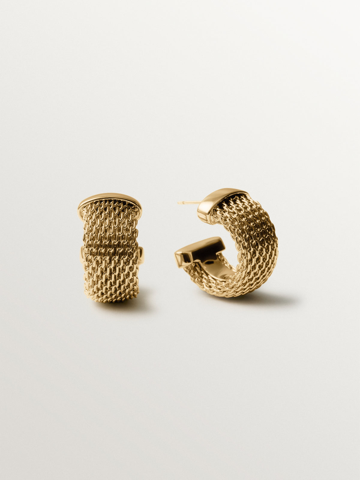 18K yellow gold-plated mesh earrings