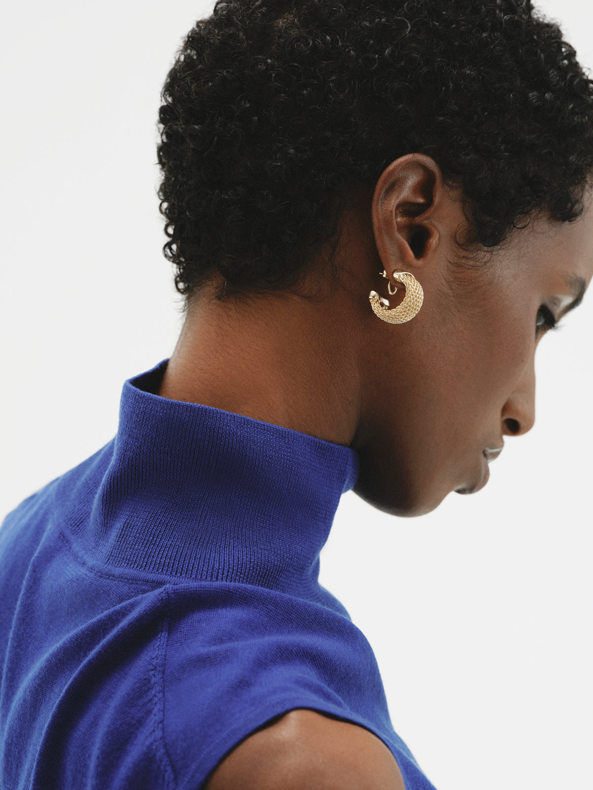 18K yellow gold-plated mesh earrings