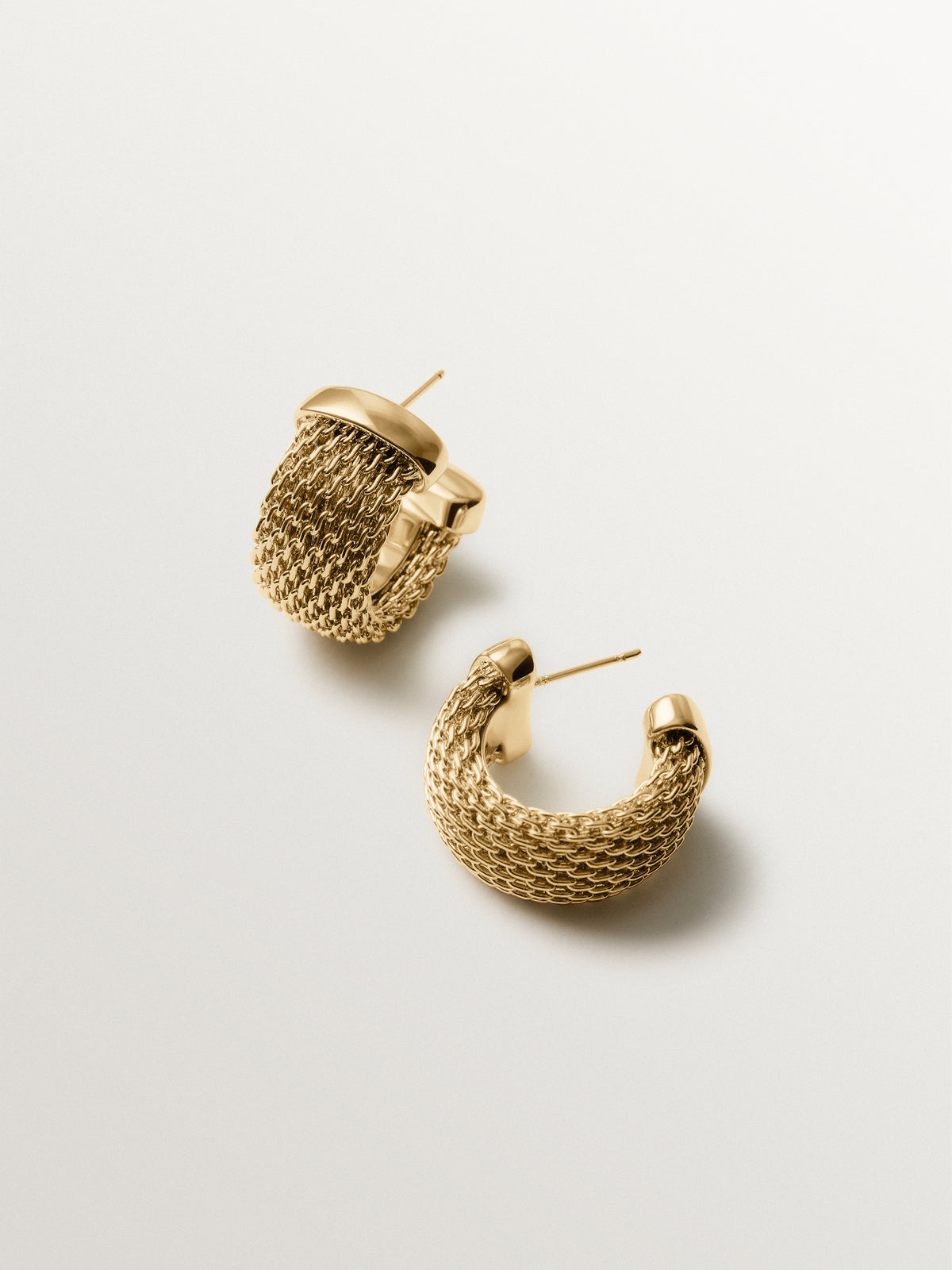 18K yellow gold-plated mesh earrings