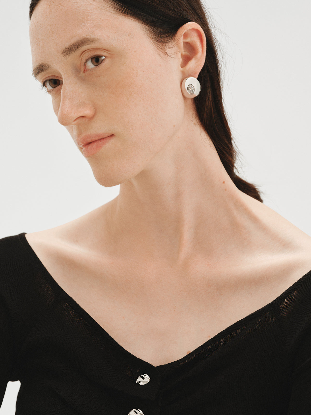Hoop earrings with crystals