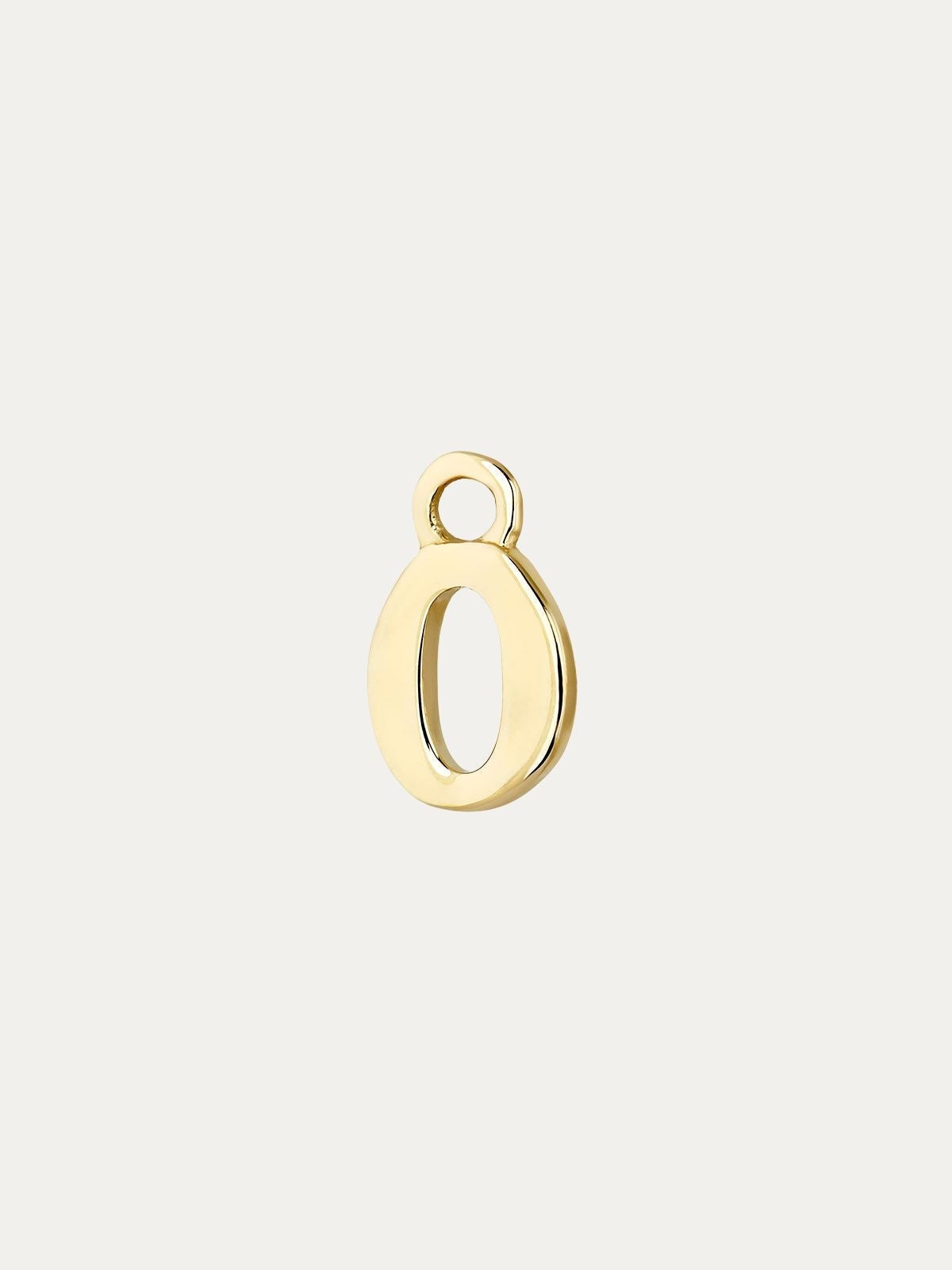 14K yellow gold charm with number 0