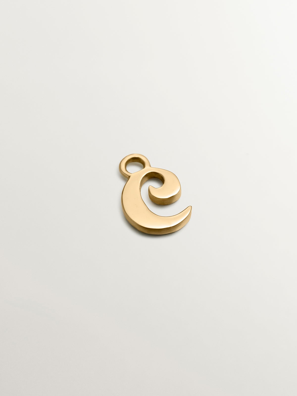 14K yellow gold charm with letter C
