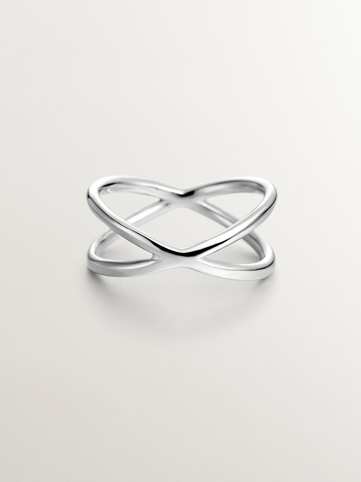 925 Silver Double Crossed Ring