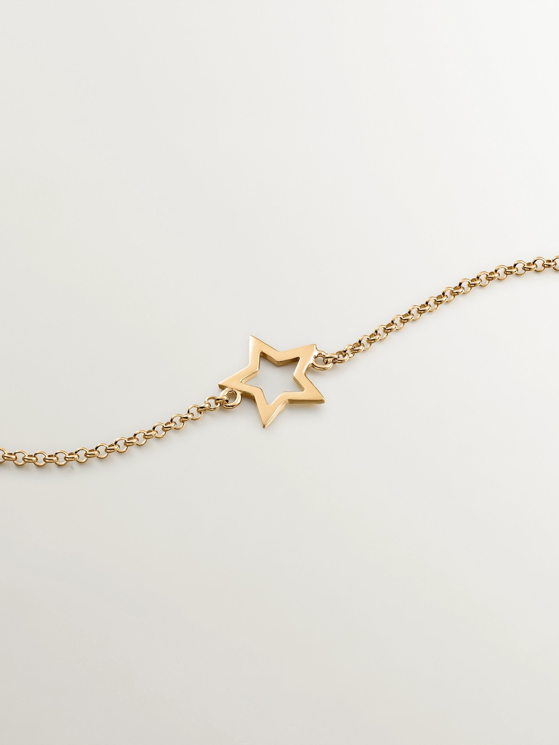 18K Yellow Gold Plated 925 Silver Bracelet with Star