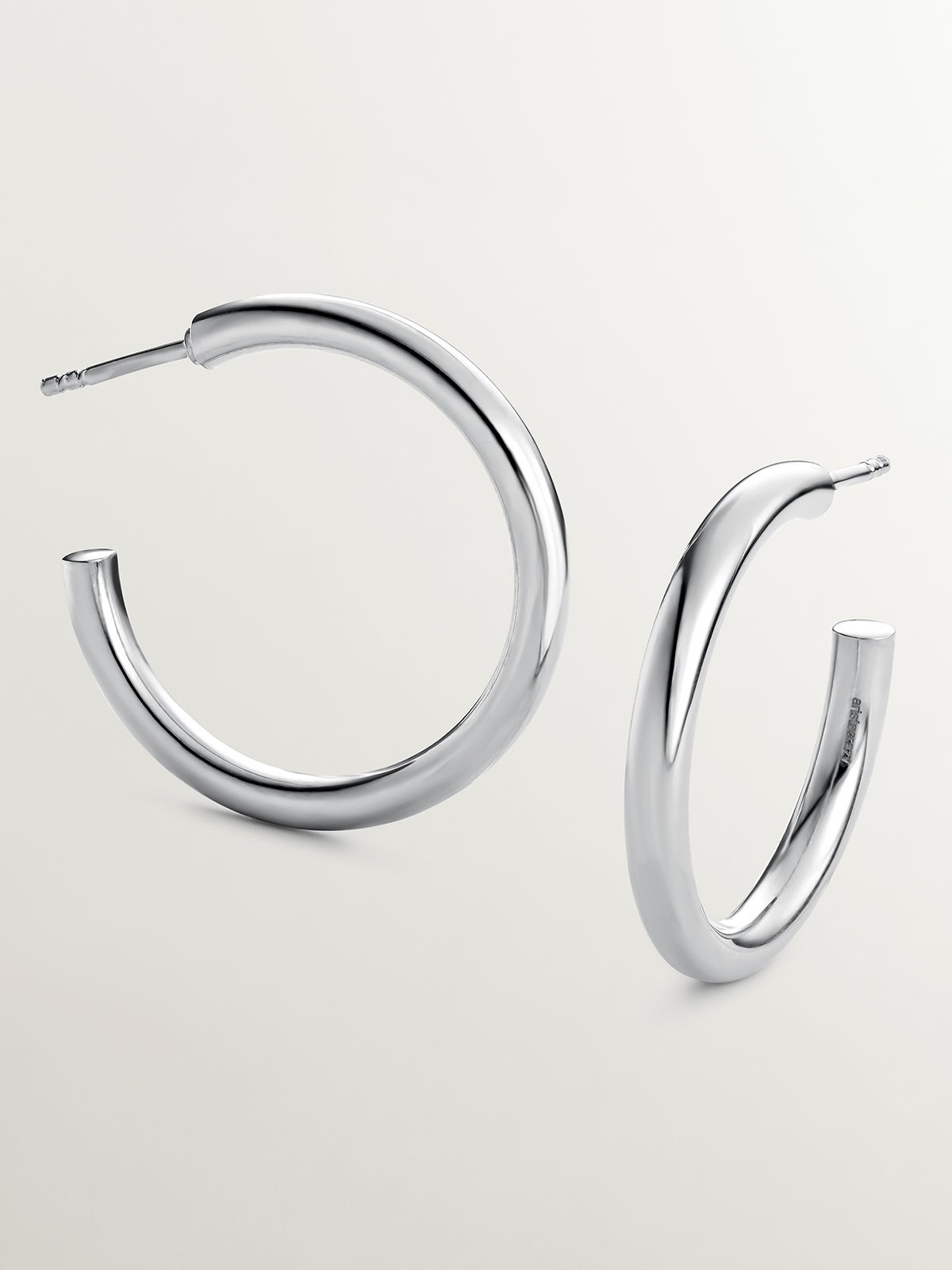 Medium-sized 925 silver hoop earrings