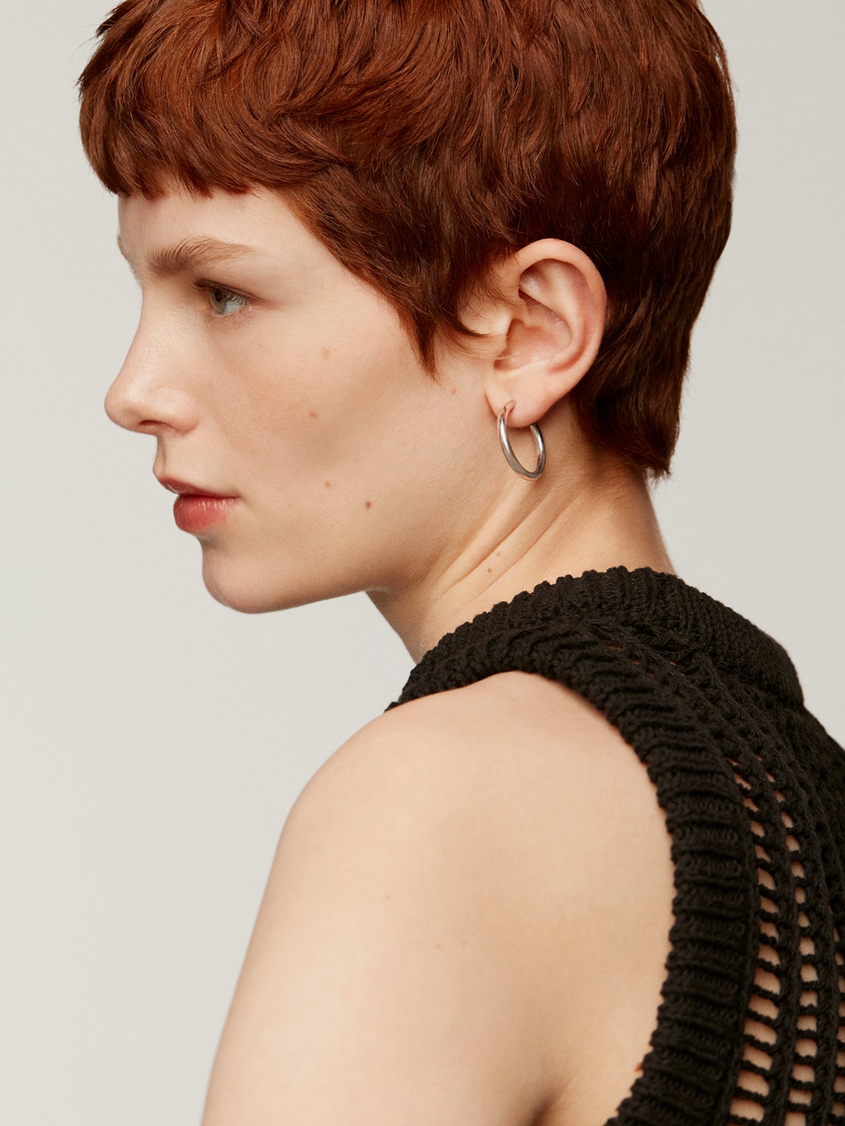 Medium-sized 925 silver hoop earrings