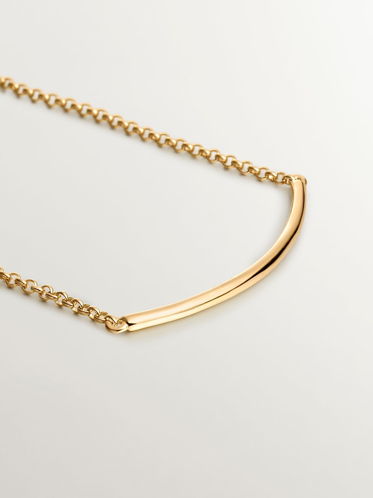 18K Yellow Gold Plated 925 Silver Bracelet with Tube Shape