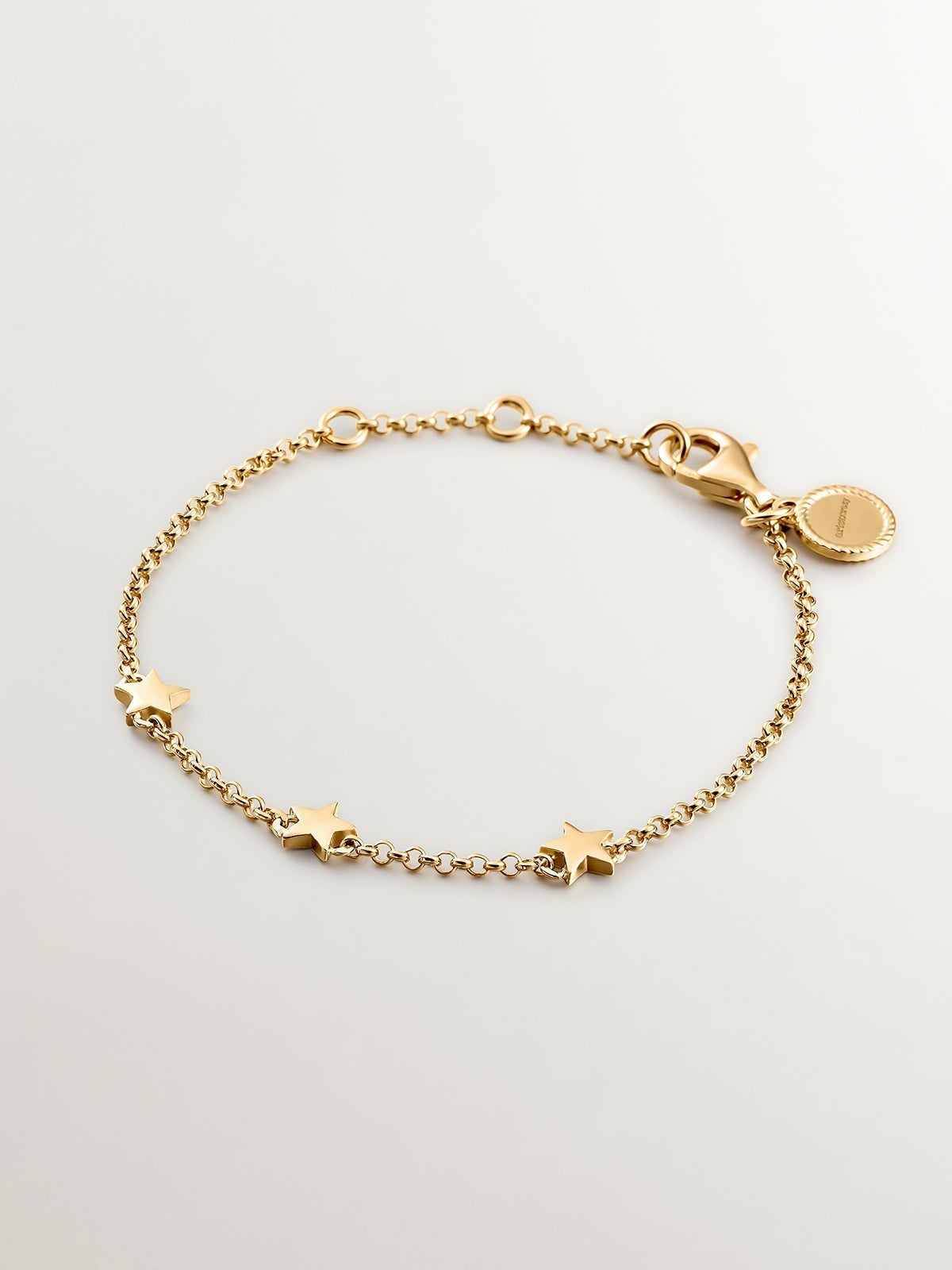 18K Yellow Gold Plated 925 Silver Bracelet with Stars