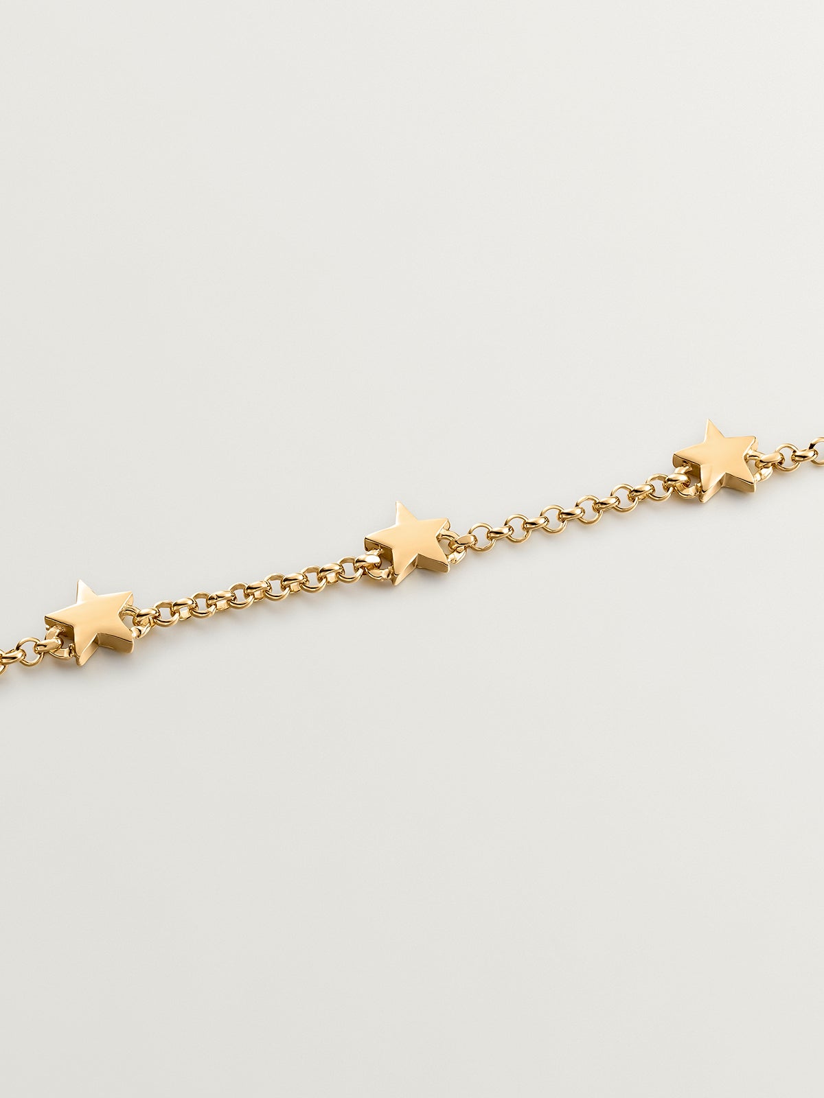 18K Yellow Gold Plated 925 Silver Bracelet with Stars