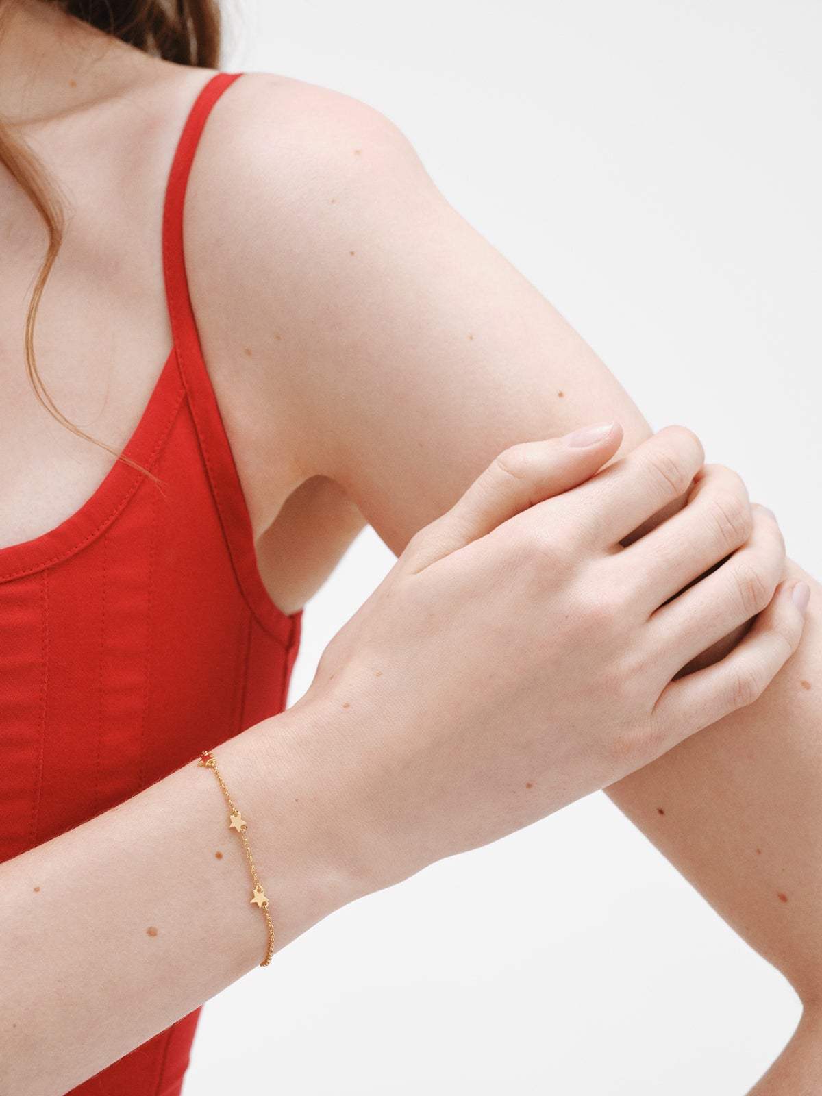 18K Yellow Gold Plated 925 Silver Bracelet with Stars