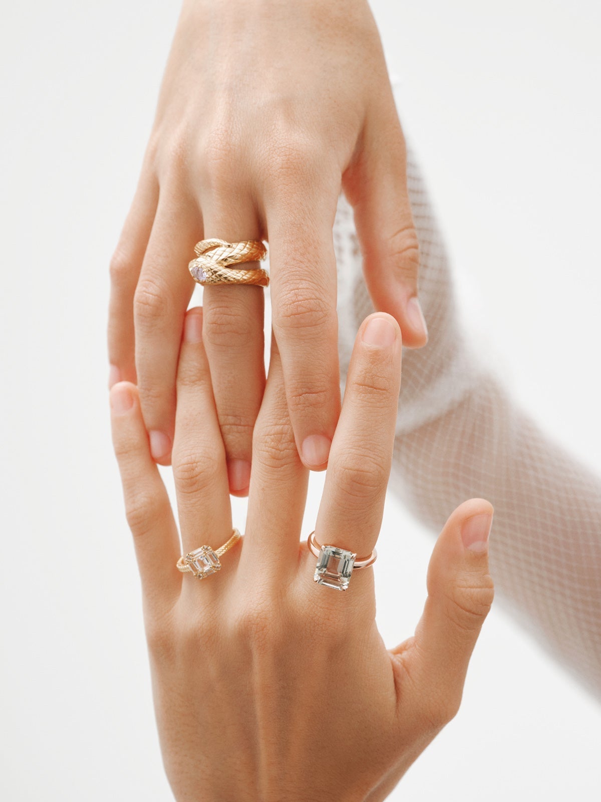 18K rose gold plated 925 silver ring with green quartz