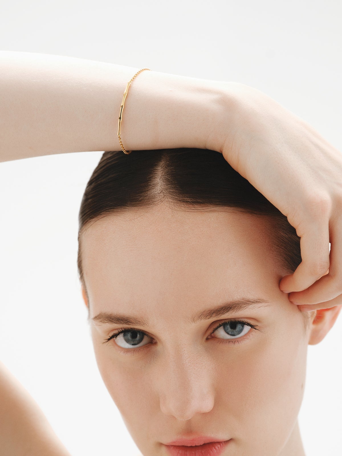 925 silver bracelet bathed in 18K yellow gold with bamboo cane