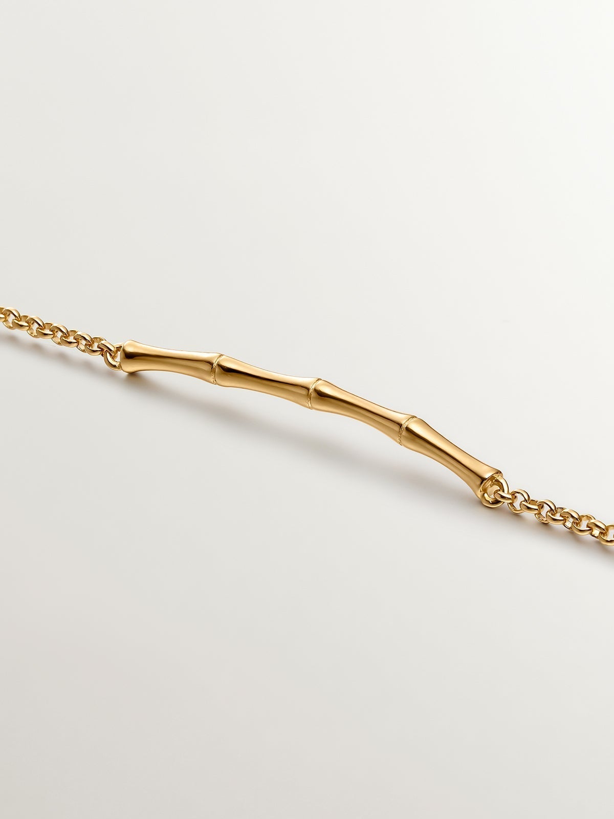 925 silver bracelet bathed in 18K yellow gold with bamboo cane