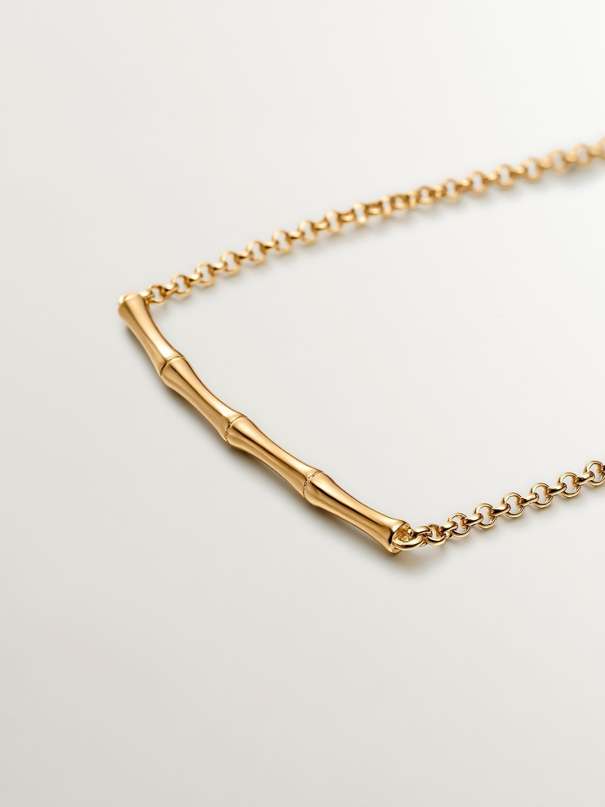 925 silver bracelet bathed in 18K yellow gold with bamboo cane