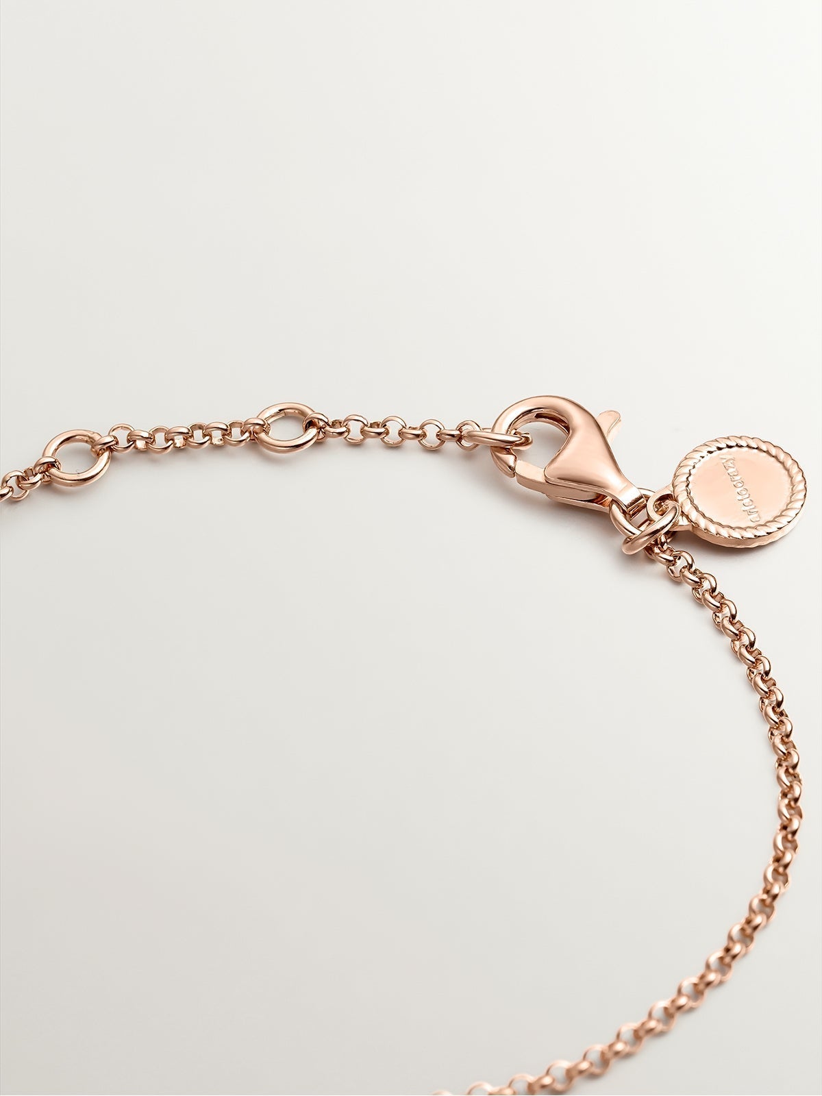 925 Silver bracelet and 925 silver bathed in 18K rose gold with a heart