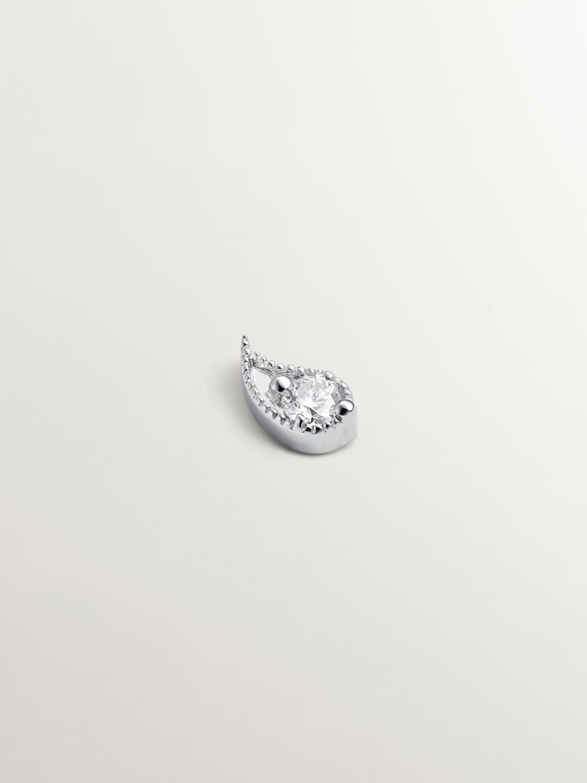 18K white gold teardrop piercing with diamonds