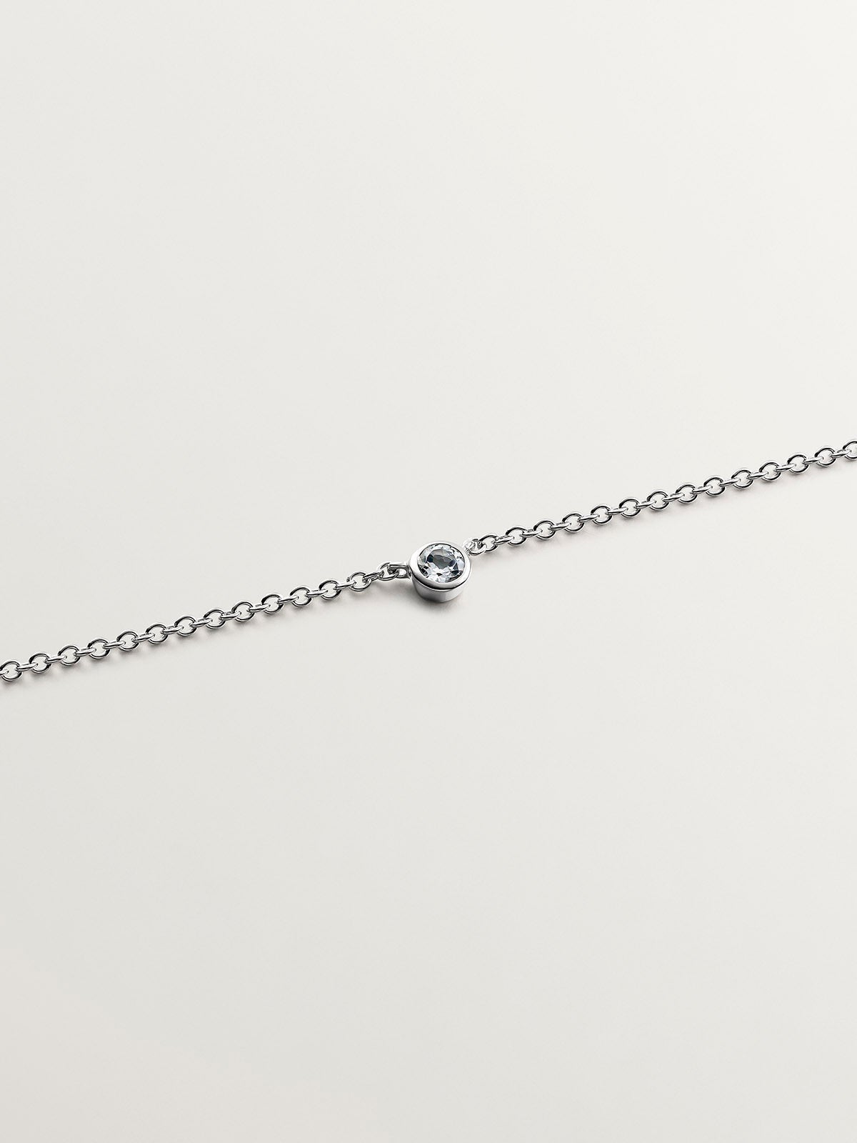 925 Silver Solitaire Pendant with White Topaz