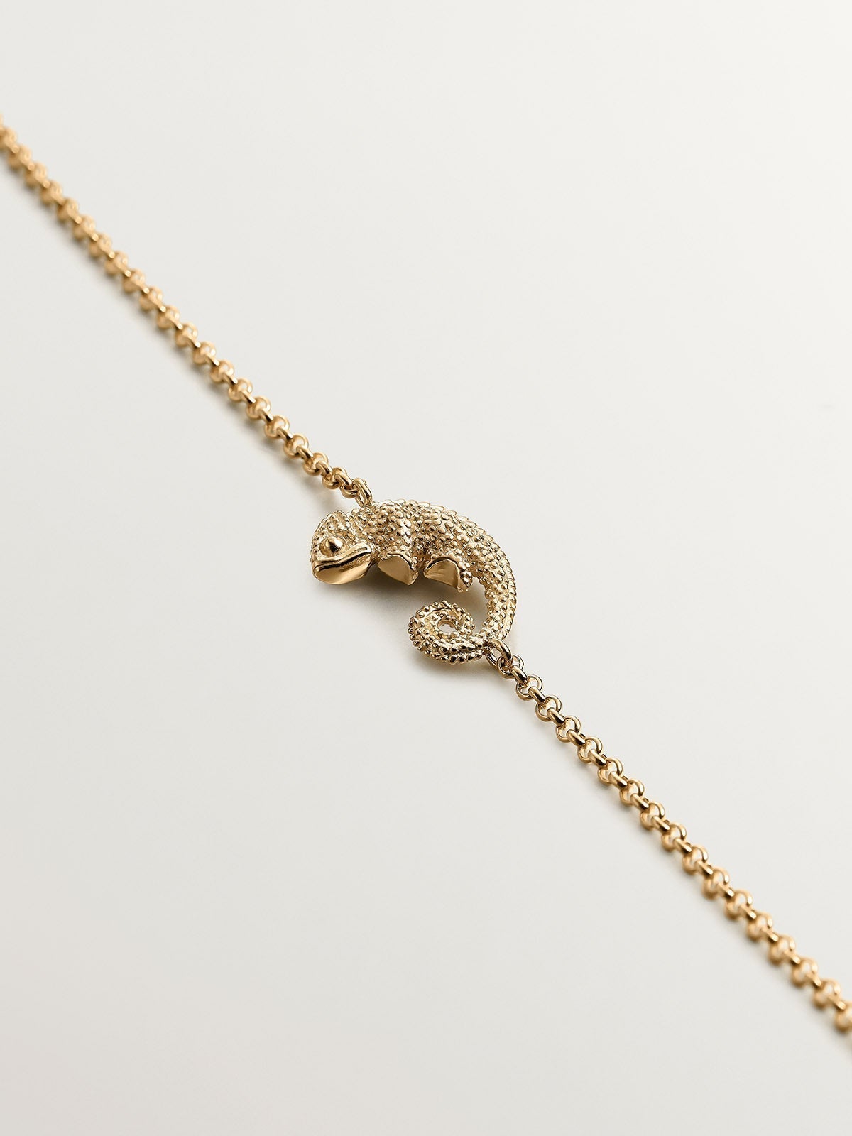 925 Silver bracelet bathed in 18K yellow gold with chameleon