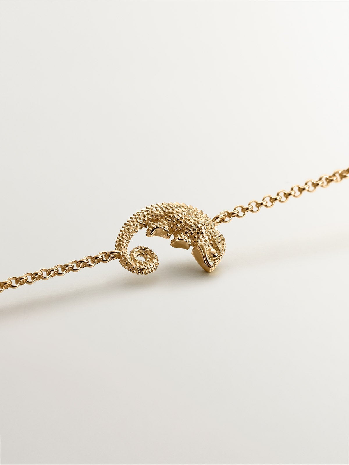925 Silver bracelet bathed in 18K yellow gold with chameleon
