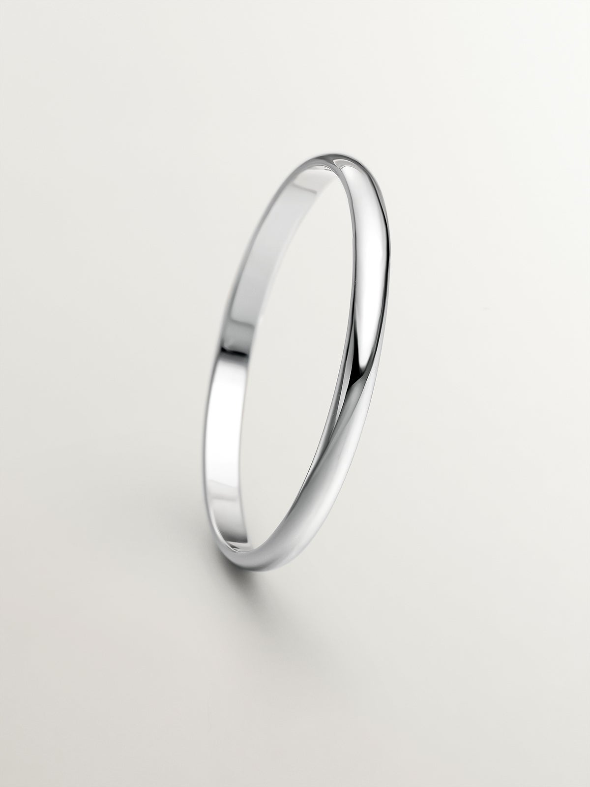 1.95mm half round white gold wedding ring