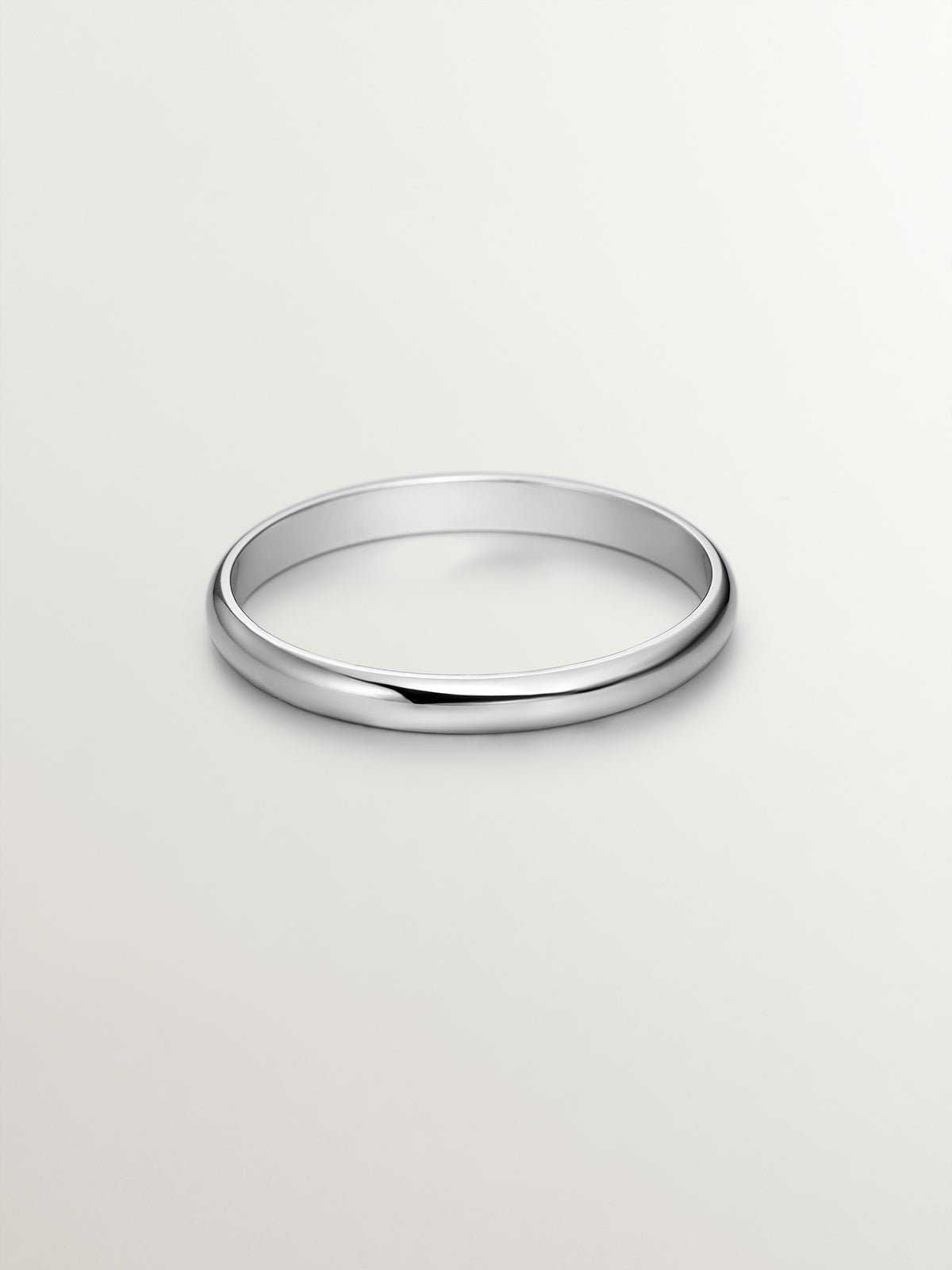 2.50mm half round white gold wedding band