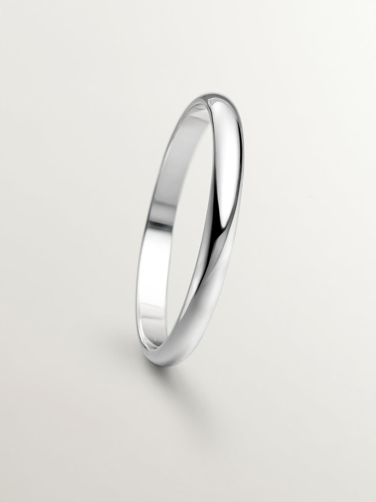 2.50mm half round white gold wedding band