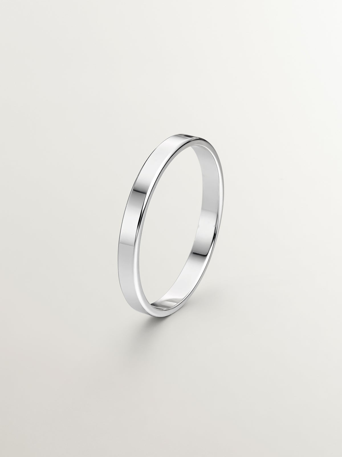 18K White Gold Flat Wedding Band 2.40mm