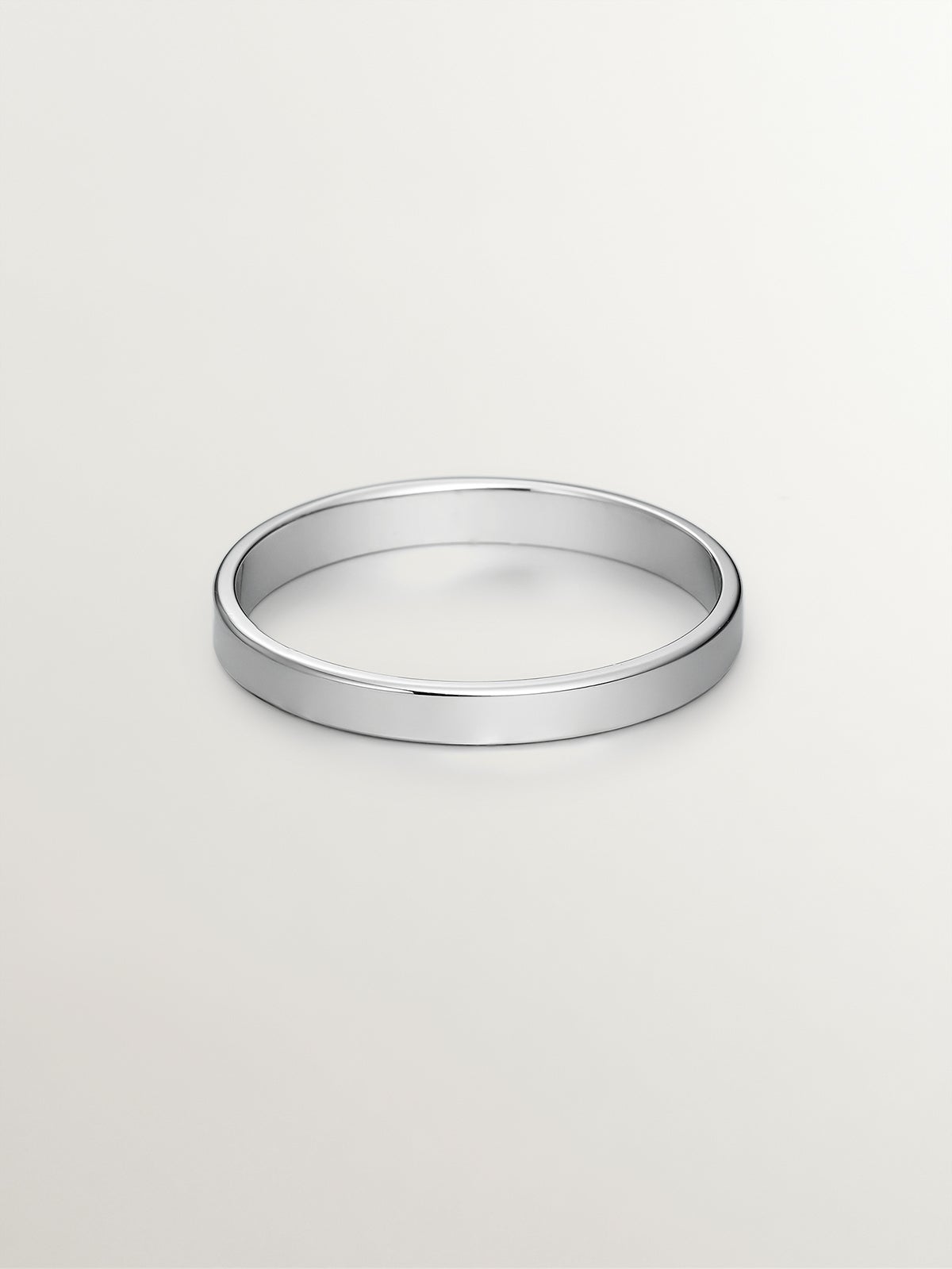 18K White Gold Flat Wedding Band 2.40mm