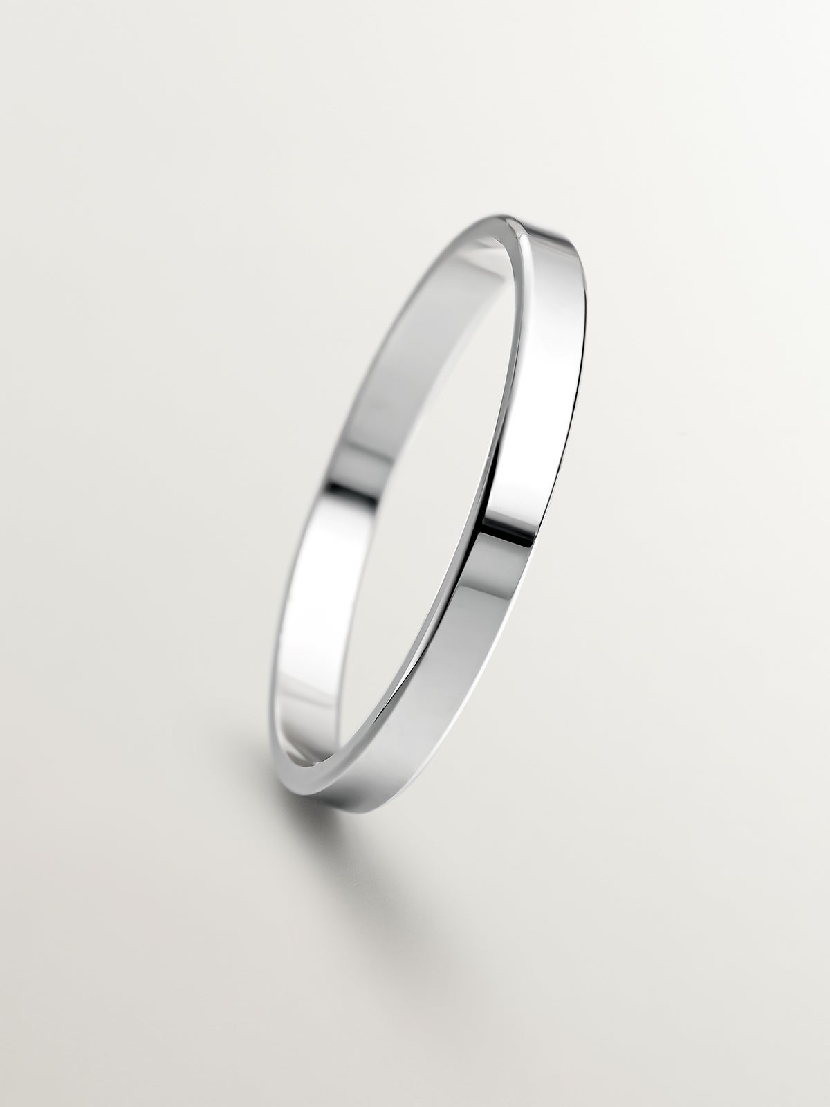 18K White Gold Flat Wedding Band 2.40mm