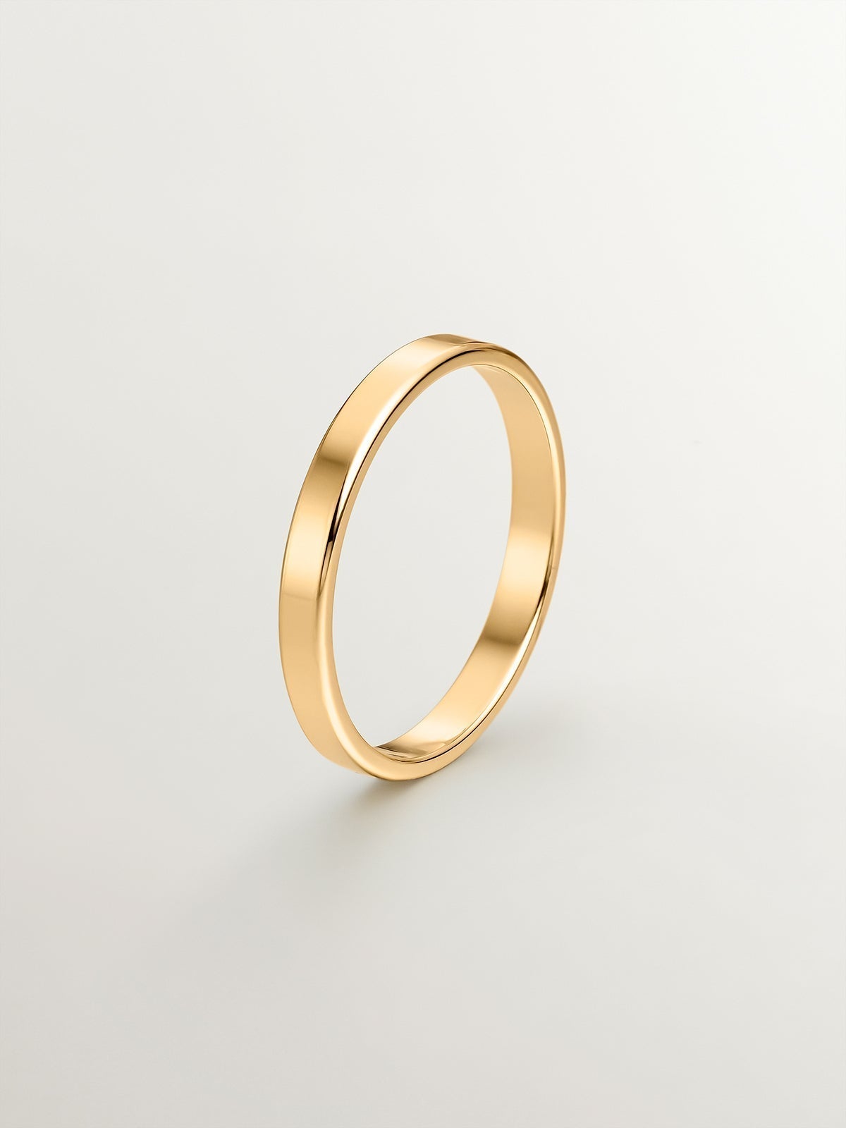 2.40mm flat 18k yellow gold wedding band