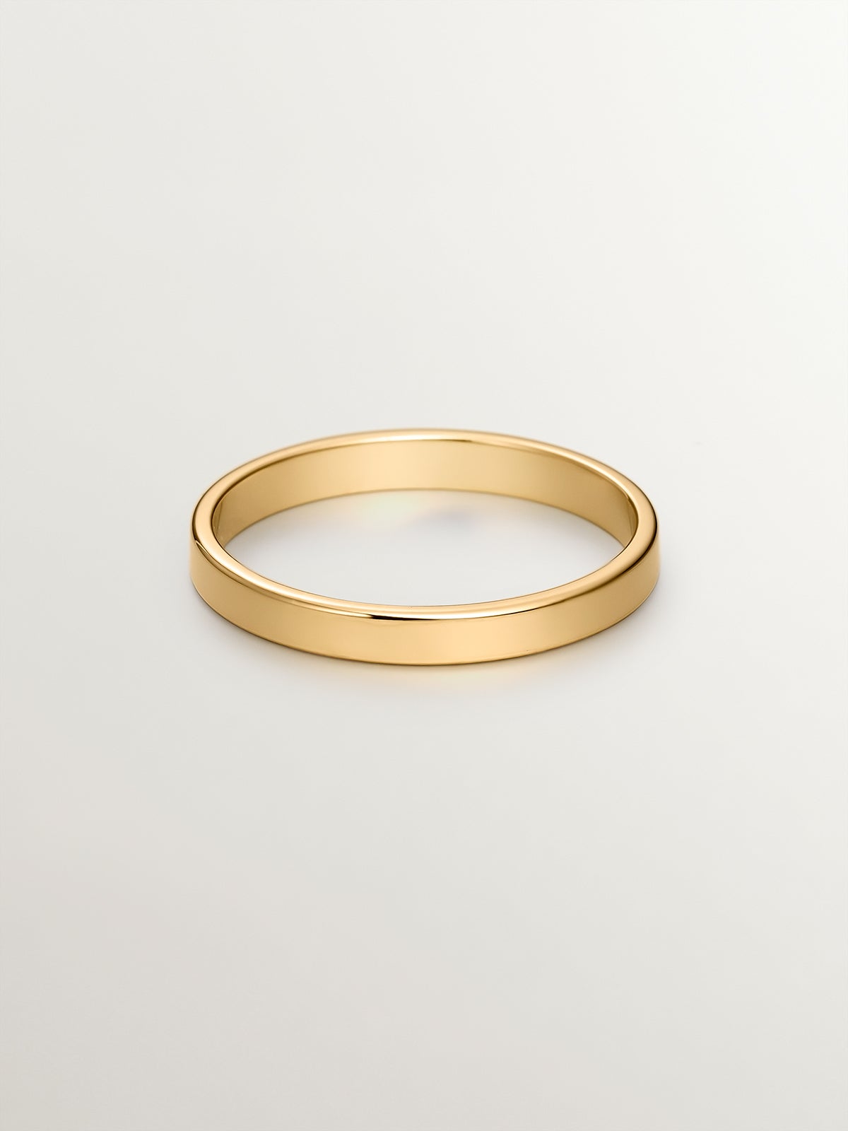2.40mm flat 18k yellow gold wedding band