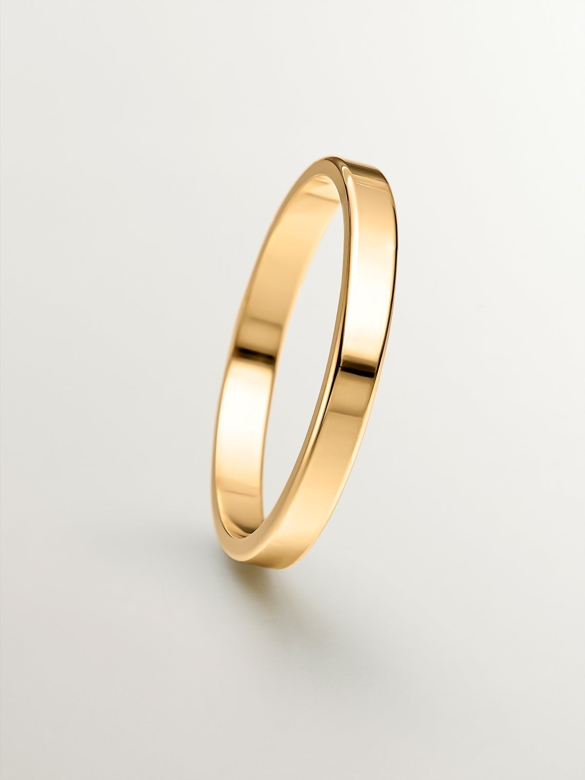 2.40mm flat 18k yellow gold wedding band