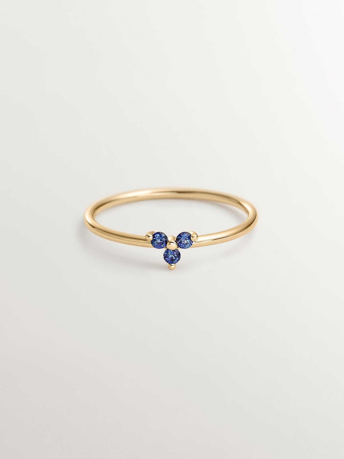 9K Yellow Gold Ring with Blue Sapphires