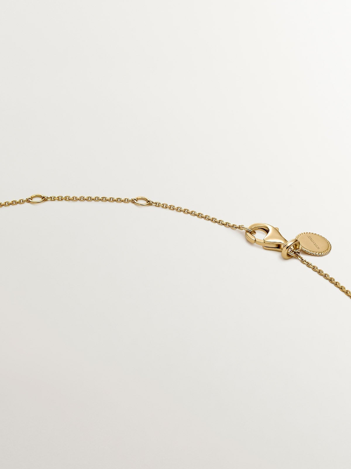 925 Silver pendant bathed in 18K yellow gold with medal and white topaz.