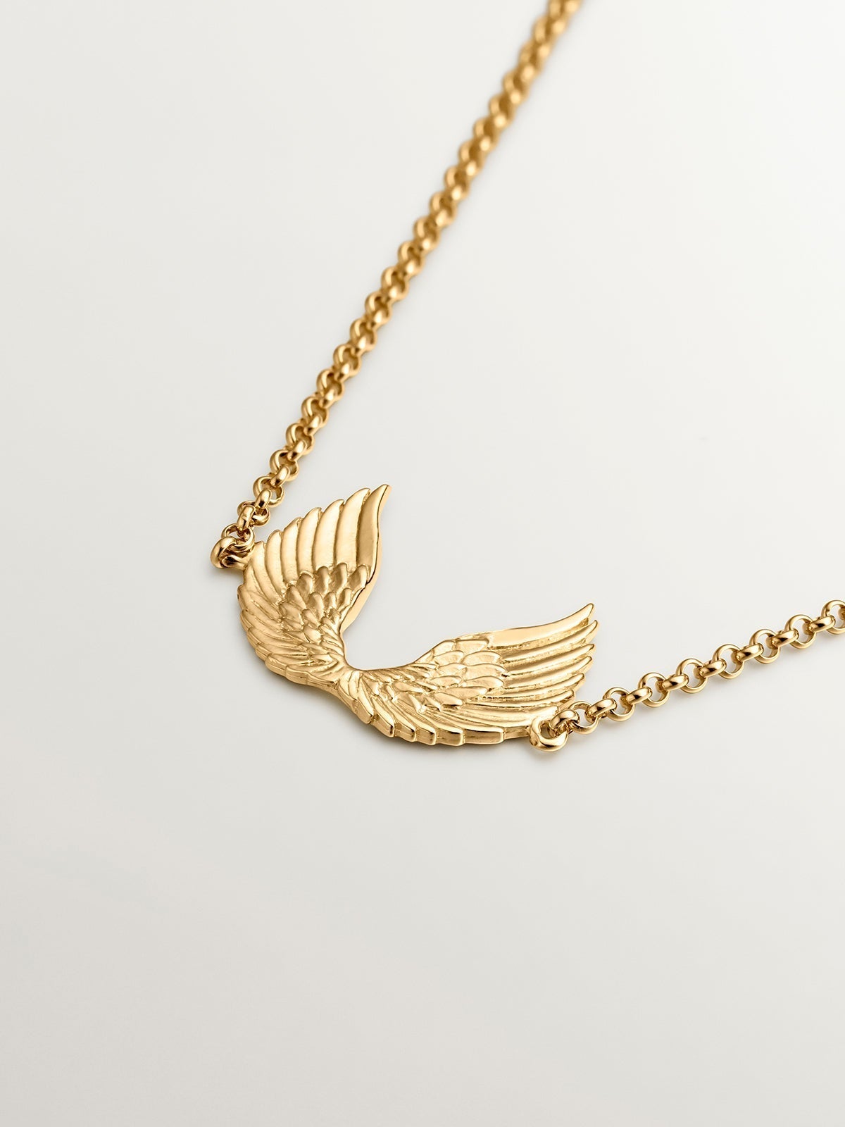 925 Silver bracelet plated in 18K yellow gold with wings